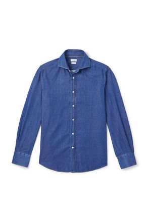 Brunello Cucinelli Slim-Fit Cutaway-Collar Cotton Shirt