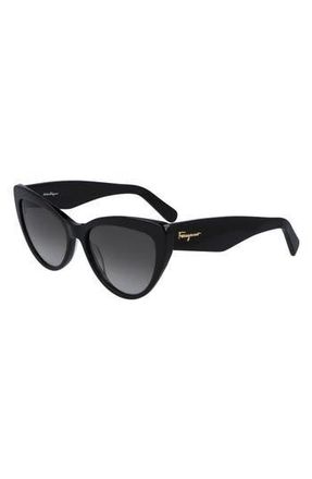 Ferragamo Salvatore Ferragamo 56mm Cat Eye Sunglasses in Black at Nordstrom Rack