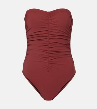Karla Colletto Basics ruched bandeau swimsuit