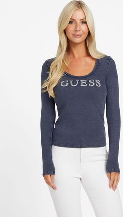 Guess Pepper Ribbed Logo Top