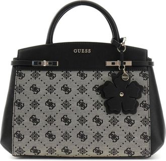 Guess Melinda Logo Triple Compartment Handbag - female - Guess - Handbags - Black - ONE SIZE - Bags
