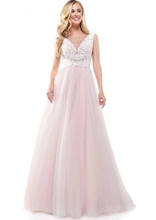 Colors Dress Embellished Bodice Gown In Pink
