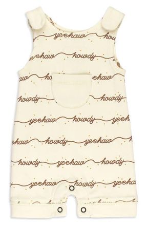LOvedbaby Print Sleeveless Organic Cotton Romper in Howdy at Nordstrom, Size 18-24M