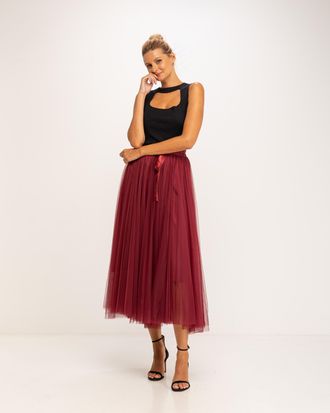 Tantra Tule rok met meerdere lagen en A-lijn snit