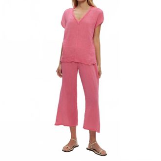 Michael Stars Medina Cropped Gauze Pant In Zinnia