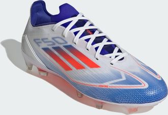 adidas adidas Performance Unisex F50 Pro Firm Ground Boots - White/Red - Size UK 10