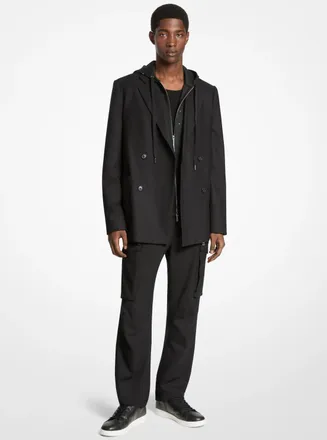 Michael Kors Stretch Wool Flannel Double-Breasted Blazer
