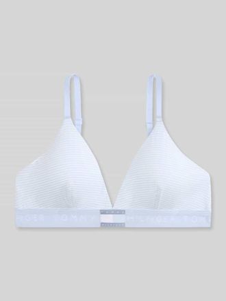 Tommy Hilfiger Triangel BH mit Logo Bund in Hellblau, Gr&ouml;&szlig;e M