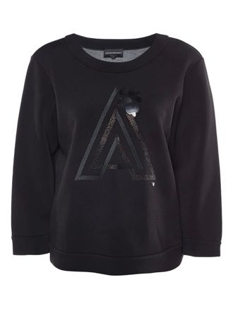 Emporio Armani Sweater met logopatch - Zwart