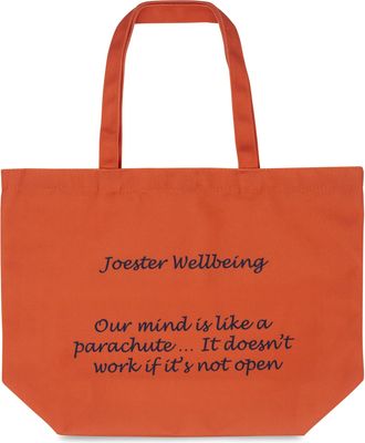 Generic Joester Wellbeing - Cotton/Canvas Tote Bag. (Quote 4: Our mind is like a parachute.. It doesnt work if its not open, Opulent Orange)