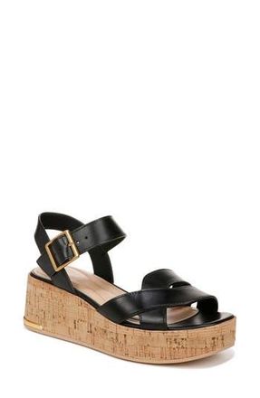 Franco Sarto Tilly Ankle Strap Platform Wedge Sandal in Black at Nordstrom Rack, Size 8.5