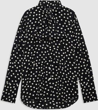 Anine Bing Ruby Shirt in Black /White Dot at Nordstrom, Size Xx-Small