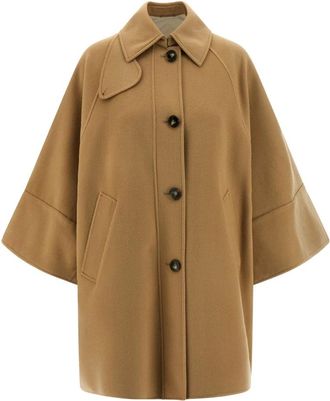 Max Mara Jassen, Dames, Beige, M, Katoen, Rufo Coat