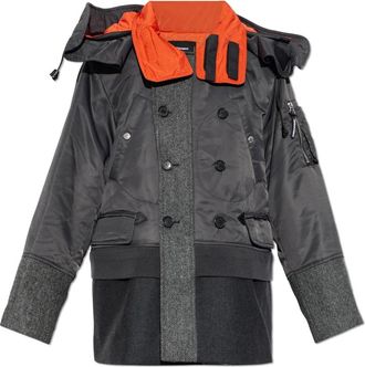 Dsquared2 Ge&iuml;soleerd jack met opstaande kraag - Heren - Parka Jassen - Grijs - M - Leer - Jassen