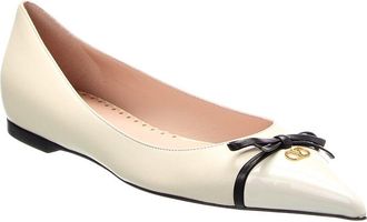 Valentino Vlogo Leather Ballerina Flat