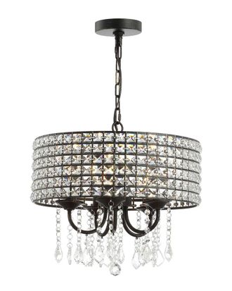Jonathan Y Designs Jonathan Y Reese 17In Metal Crystal Adjustable Led Drop Pendant
