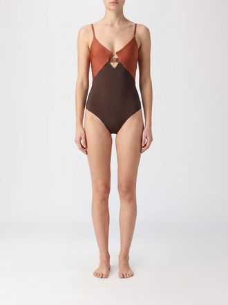 Zimmermann Costume da bagno intero con stampa astratta e scollatura a V