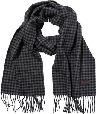 Hickey Freeman Cashmere Gingham Print Scarf in Charcoal at Nordstrom Rack