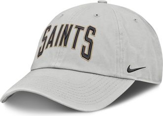 Nike New Orleans Saints Primetime Club Arched Nike Mens NFL Adjustable Hat in Grey | NF020BB7W-BYX