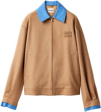 Miu Miu Bomber con applicazione - Marrone