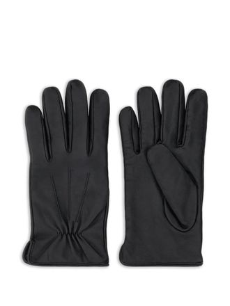 Boggi Milano Leather Gloves - Nero