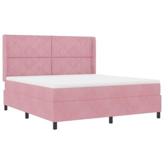 vidaXL Cama Tipo Box Spring Con Cabecera Rosa 180 X 200 Cm Terciopelo Vidaxl