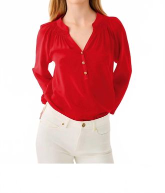 Lilly Pulitzer Elsa Silk Top In Cranberry Red