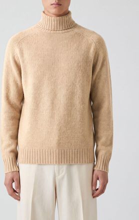 Howlin Pure Wool Colour-Block Turtleneck Jumper