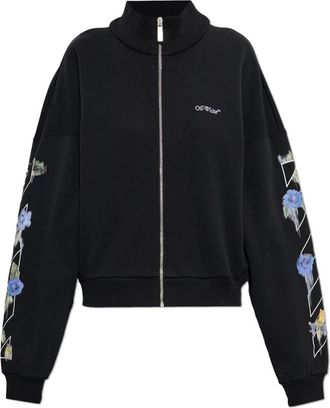 Off-white Zip-up sweatshirt - Dames - Vesten met rits - Zwart - XL - Katoen - Hoodies & sweatvesten