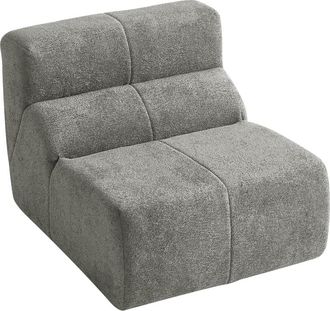Urban Meuble Sill&oacute;n retro chic de terciopelo gris en terciopelo