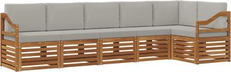 vidaXL Conjunto De Sof&aacute;s De Exterior 6 Uds. Gris Natural Y Claro Vidaxl