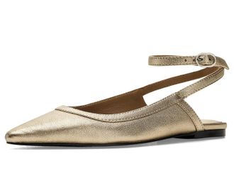 Free People Jules Flat Womens Gold Leather Pointed Toe Ankle Strap ZOGG3115