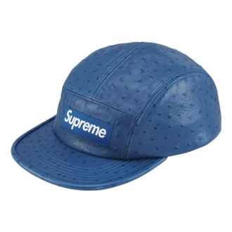 SUPREME SS26 Ostrich Embossed Leather GORE-TEX Camp Cap Blue SUP-SS26-1022-BLU