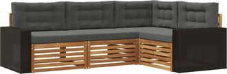 vidaXL Conjunto De Sof&aacute;s De Exterior 4 Uds. Natural Y Antracita Vidaxl