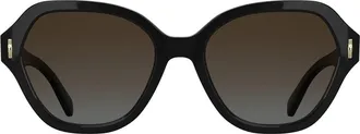 Longchamp Roseau 56mm Gradient Modified Rectangular Sunglasses in Black at Nordstrom