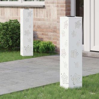 vidaXL Luz De Camino Led Solar 2 Pcs Acero Laminado En Fr&iacute;o Vidaxl