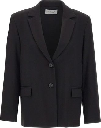 Kaos Blazer met inkepingkraag en enkele knoop - Dames - Blazers - Zwart - L - Jassen