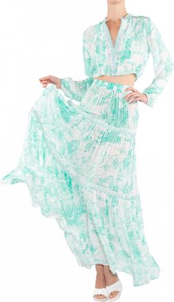 Sabrina Crippa Mombosa Tiered Skirt In Atlantis Exotic Jungle