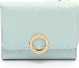Bulgari Green Leather Wallet (Tri-Fold) (Pre-Owned)