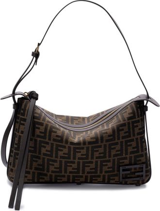 Fendi medium Simply shoulder bag - women - Polyester/Calf Leather - One Size - Brown