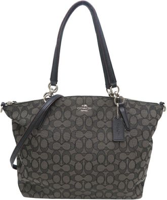 Coach Signature Signature Line Canvas Tote Bag (Pre-Owned)