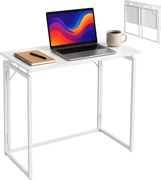 Relaxdays Relaxdays Escritorio, 74 X 80 X 40 Cm, Plegable, Ahorro De Espacio, Mesa Para Teletrabajo, Blanco