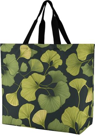 Generic Ginkgo Biloba Tote Bag Eco Friendly Grocery Bag Handle Shopping Bags For Picnic Ladies Daily Use