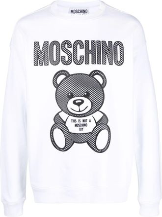 Moschino Teddy Bear logo-print sweatshirt - men - Cotton - 44 - White