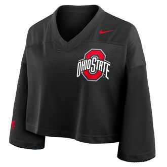 Nike Ohio State Jersey Nike Womens Dri-FIT College Cropped Top in Black | 03O300AOH-V4C
