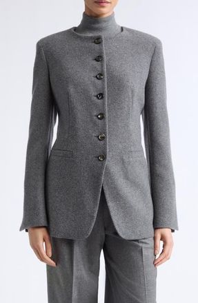 Max Mara Falla Cashmere Jacket in Dark Grey at Nordstrom, Size 14