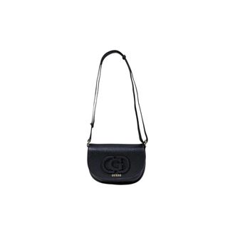 Guess Shoulder Bags, female, Black, Size: ONE SIZE Embossed Logo Shoulder Bag
