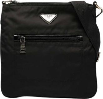 Prada Pre-owned Cross Body Bags, female, Black, Size: ONE SIZE Pre-owned Nylon Cross Body Bag
