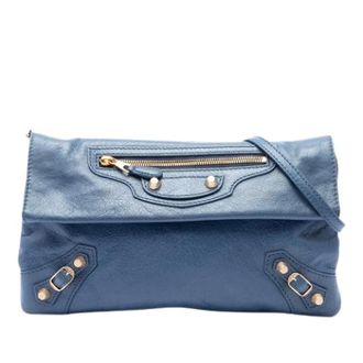 Balenciaga Pre-owned Clutches, female, Blue, Size: ONE SIZE Pre-owned Vintage Crossbody Bag