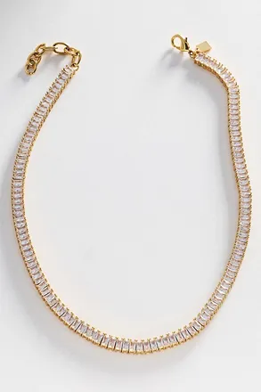 Crystal Haze Baguette Necklace